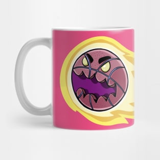 Basketball zombie burns in flight towards the basket Mug